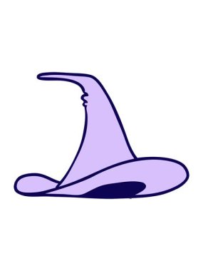 Bir cadı şapkasının çizgi film karalamalarının neon ışık efekti animasyonu