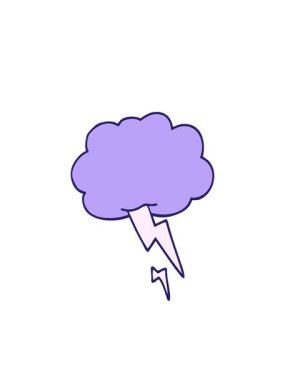 Yanıp sönen radyal çizgiler karikatür karalama fırtına bulutunun yıldırımlı animasyonu