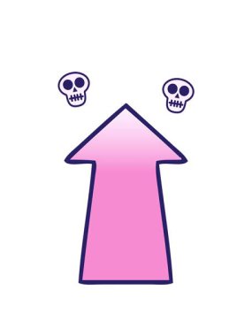 ok simgesi simgesinin dönen kafatası animasyonu