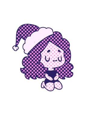 Kawaii kızının Noel karikatürünü çizen el animasyonunun baskısı.