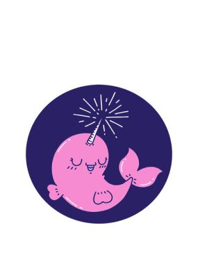 Dövme stili mutlu deniz gergedanının animasyonunu genişletiyorum.