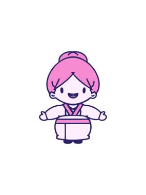 Kollarını açmış mutlu bir Japon kadının yıldız patlaması etkisi.