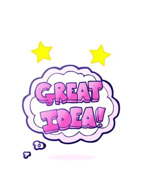 dönen yıldızlar serbest ve çizilmiş düşünce baloncuğu çizgi filmi Büyük Fikir Sembolü