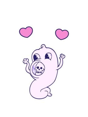 dönen kalp animasyonu korkunç karikatür karalama hayaleti