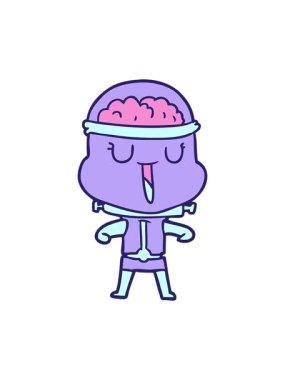 Bir robotun mutlu çizgi filminin basınçlı animasyonu