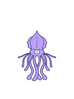 karikatür mürekkep balığının hareketli animasyonu