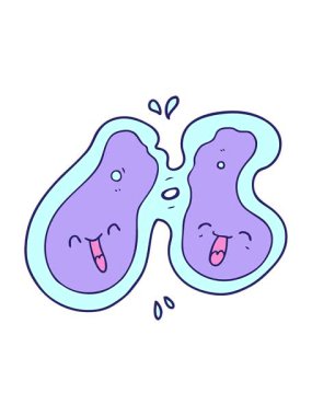 Çizgi film hücre bölünmesini salla ve duraklat