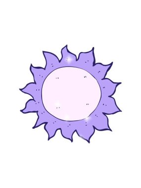 Çizgi film güneşinin ışıltı etkisi