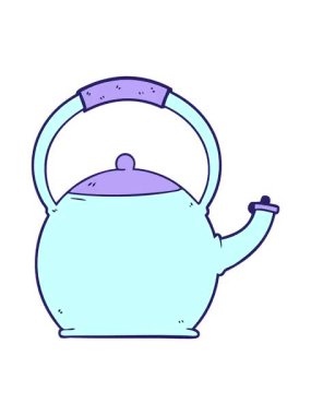 Çizgi film sevimli çaydanlığın canlandırma efektini piksel haline getir