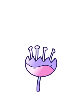 Çizgi film çiçek çiziminin hareketli animasyonu