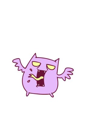 Parlak kawaii renkli şirin korkutucu kawaii yarasasının serbest çizim animasyonunu genişletiyorum.