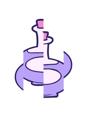 Çizgi film parfüm şişesinin hareketli animasyonu