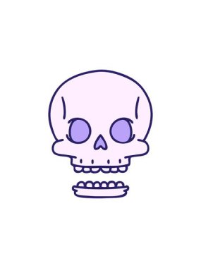 Dikkat çekici bir cadılar bayramı kafatası çizgi filmi.