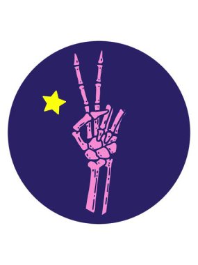 Parıldayan yıldızlar iskeletin canlandırılmasını etkiler ve barış işareti verir.