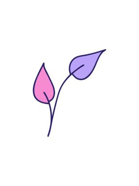 Yaprakların sevimli karikatürlerinin radyoaktif parlak animasyonu