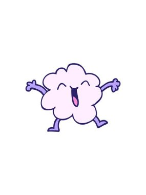 Çizgi filmin hareketli animasyonu karalama anlamlı hava bulutu