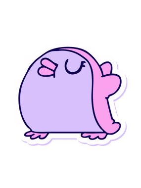 Neon ışık efektleri el yazması çizilmiş çizgi film şirin kawaii kırmızı robin