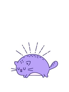 Geleneksel dövme stili mutlu kedinin animasyonunu genişletiyorum.