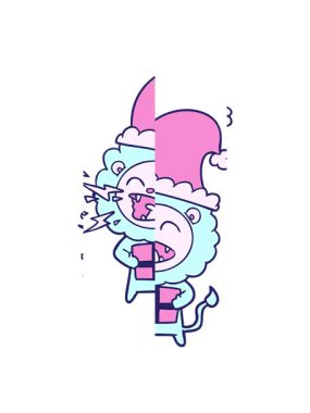 Karikatür kükreyen aslanın hediyeli hareketli animasyonu