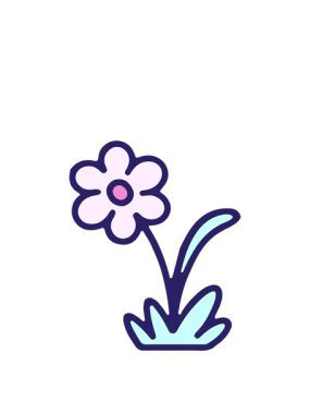 Basit bir çiçek dizaynının çizgi filmini genişletiyorum.