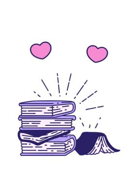 Geleneksel dövme stili kitapların resimlerinin dönen kalpleri canlandırması