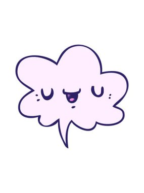 Dikkat çekici bir çizgi film karakteri. Konuşma baloncuğu yumuşak bir gradyan tarzla.