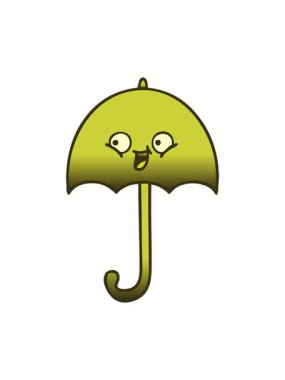 Bir şemsiyenin gölgelendirilmiş çizgi filminin renk animasyonu