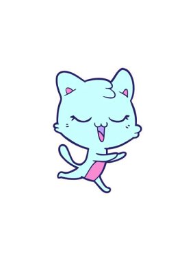 Basit çizgi film kedisinin dikkat çekici animasyonu