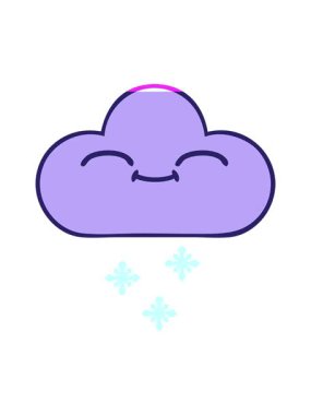 Mutlu bir kar bulutunun çizgi filmini canlandırın.