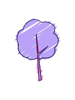 Çizgi film Ağaç Tebeşiri Çizimini Salla ve Durdur