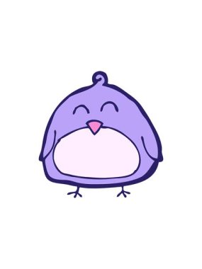 Komik çizgi film kuşunun dikkat çekici animasyonu