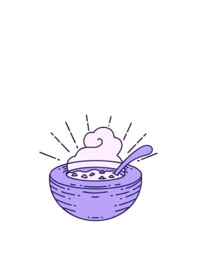 Geleneksel dövmeli çorba kasesinin hareketli canlandırması.