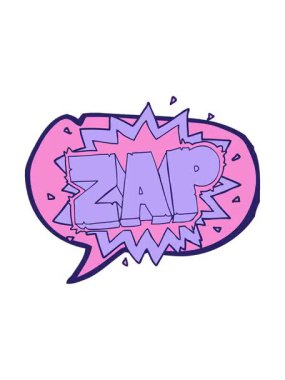 Mutlu serbest konuşma baloncuğu çizgi film zap patlama işaretinin canlandırma efekti