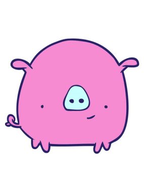 Mutlu domuzun titreşimli animasyonu.