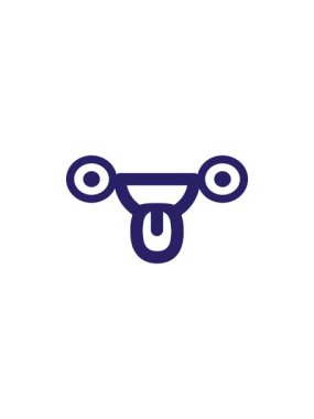 Satış animasyonu, dik dik bakan yüz dil simgesi