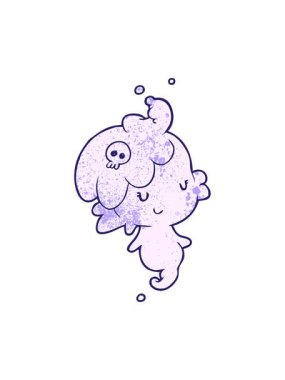 Tatlı hayalet kızın hareketli animasyonu.