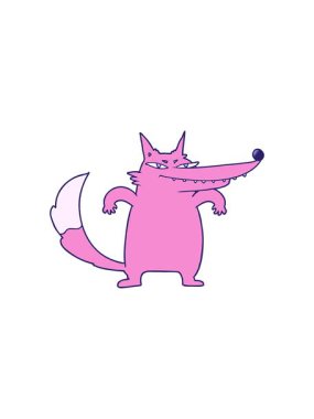 Bir tilki çizgi film karakterinin dikkat çekici animasyonu