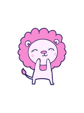 Çizgi film aslan tasarımının hareketli animasyonu