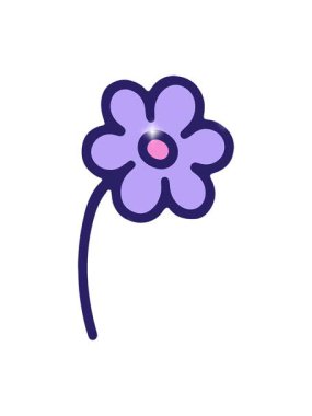 Basit çiçek illüstrasyonunun ışıltı etkisi