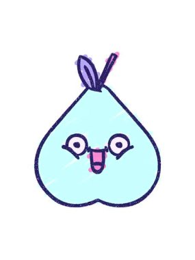 Meyve Tebeşiri 'nin titrek hareketli animasyonu Karalama çiziyor