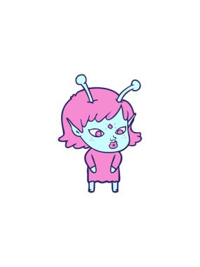 Uzaylı kız çizgi filminin yıldız patlaması etkisi animasyonu