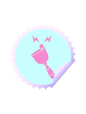 Çalan bir el çanının dairesel soyulan çıkartma çizgi filminin hareketli animasyonu