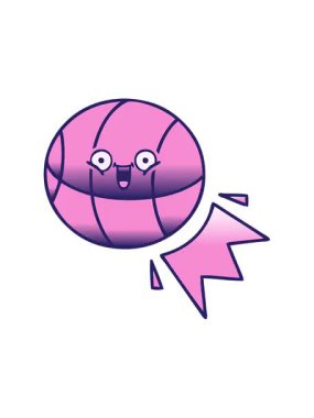 bir basketbol topunun gradyan gölgelendirilmiş çizgi filminin efekt canlandırması