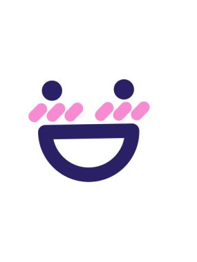 Yüzü kızaran mutlu yüz simgesinin yatay titreşimli animasyonu