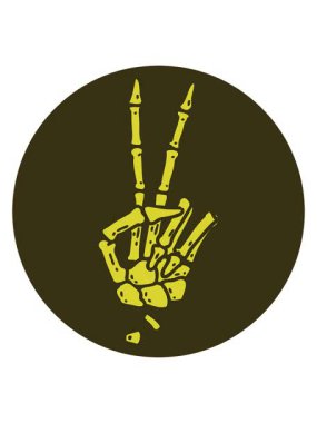 Barış işareti iskeletinin renk değişimi