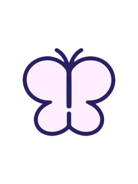 Basit bir kelebek çizgi filminin radyoaktif parlak animasyonu