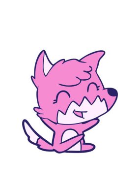 yanıp sönen radyan çizgileri Mutlu çizgi film tilkisinin animasyonu