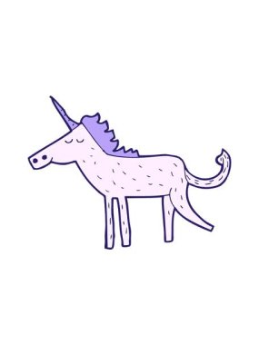 Tek boynuzlu atın hareketli çizgi film animasyonu