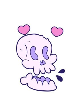 Kafatası çiziminin dönen kalp animasyonu