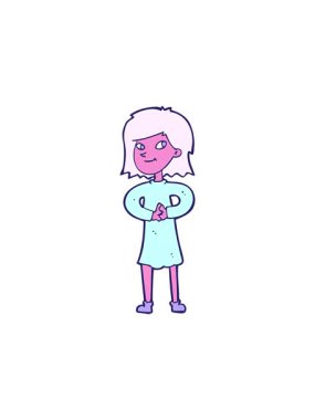 Mutlu bir kadının dikkat çekici animasyonu.